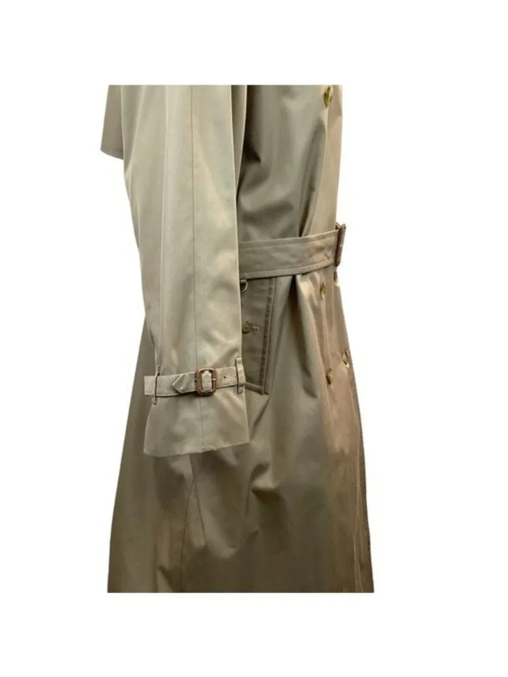 Burberry’s Nova Check Wool Lined Belted Mens Tan Trench Coat 48L